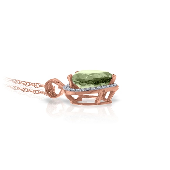 NATURAL DIAMONDS & GREEN HEART AMETHYST - Picture 2 of 7